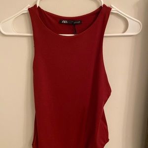Red Zara bodysuit